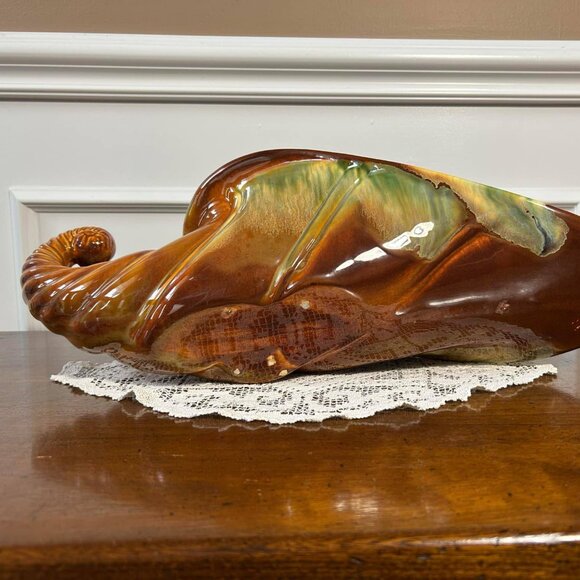 MCM ceramic Cornucopia Horn of Plenty divided 18” centerpiece - Picture 7 of 10